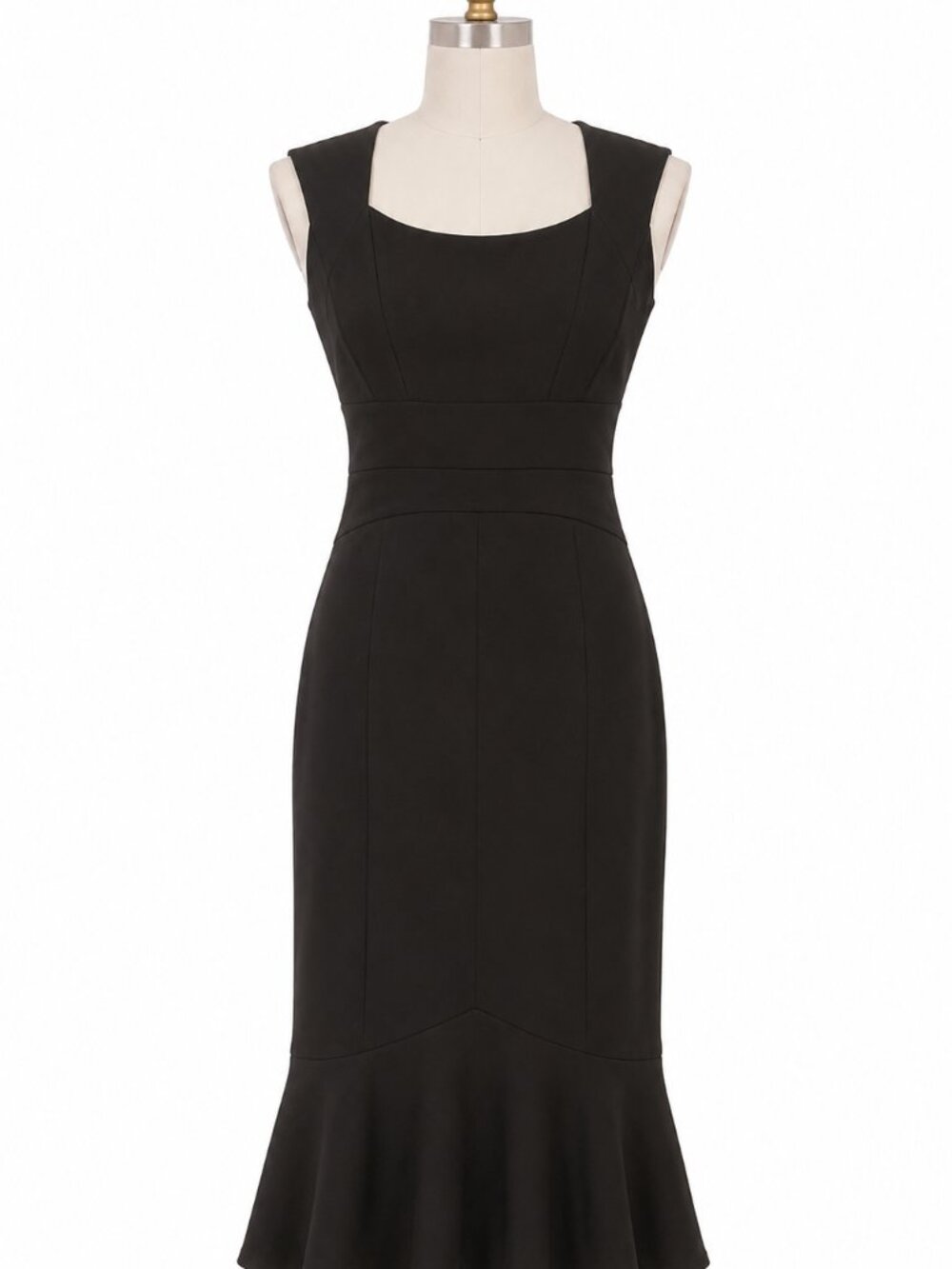 White House Black Market Dress Size 4 NWT Black Sleeveless Fit & Flare Flippy He